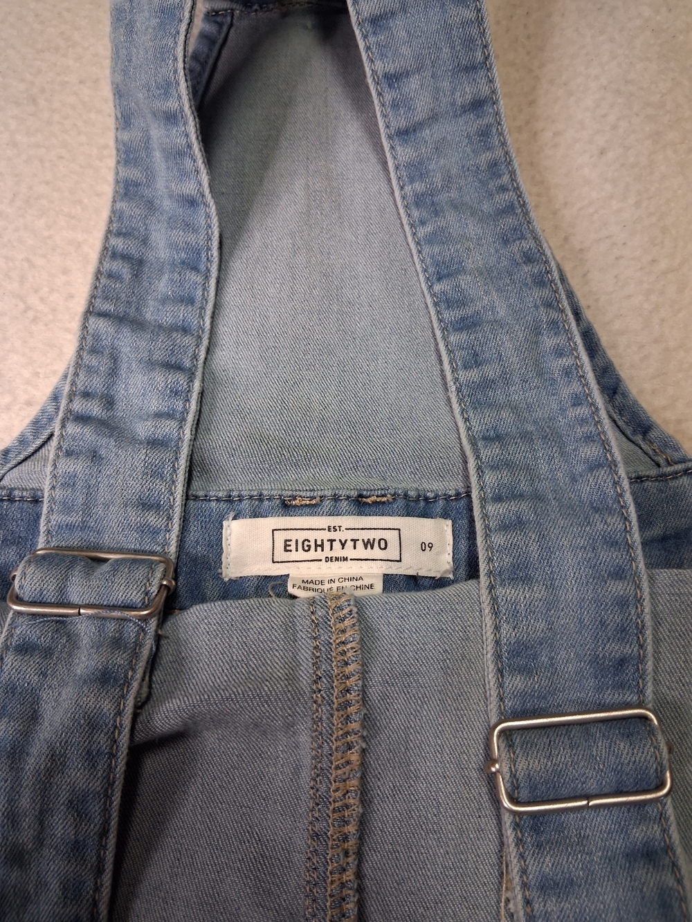 Ardene Junior Women Light Blue Denim Overall Shorts - Picture 4 of 7